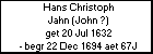 Hans Christoph Jahn (John ?)